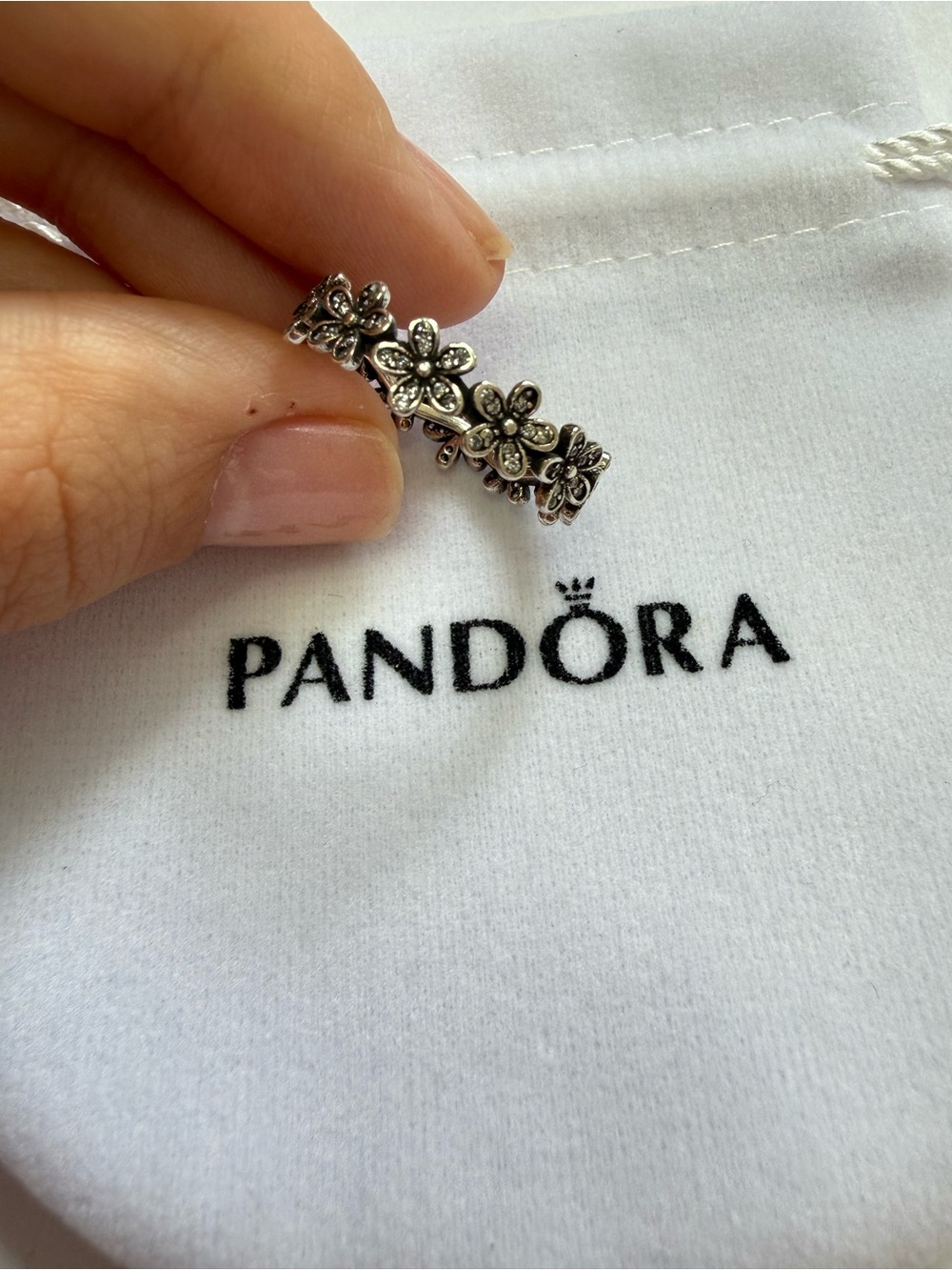 Pandora Sterling Silver Dazzling Daisy Meadow Ring Size 8